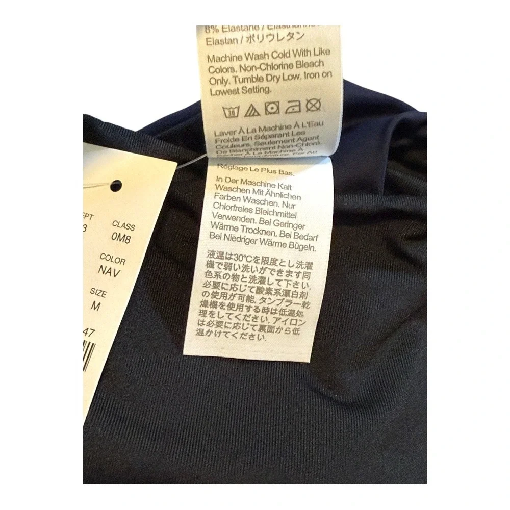 J.Crew Bikini Bottom Navy Blue Recycled High Cut Swimsuit Medium‎